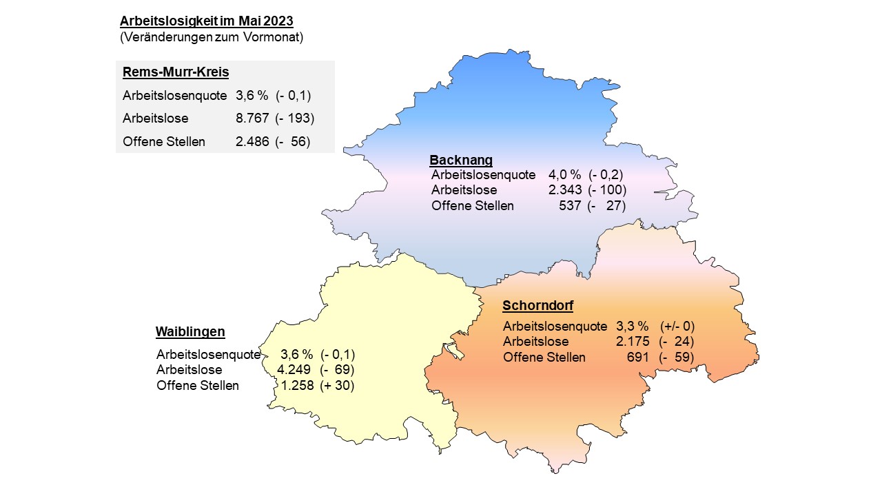 Landkarte des Rems-Murr-Kreises