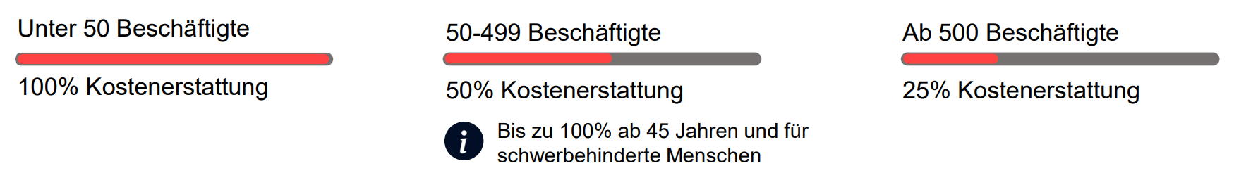 Schaubild über die Zuschüsse zu den Lehrgangskosten.