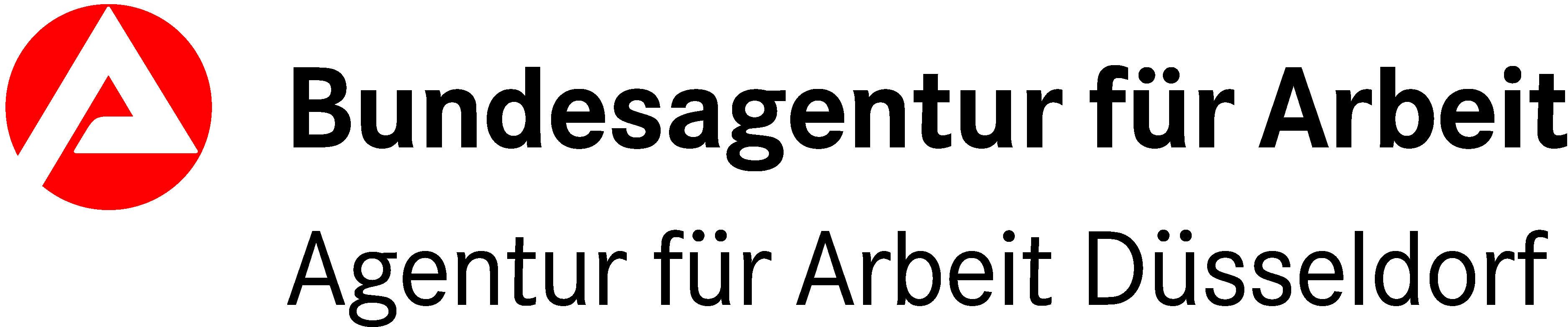 Das Logo der Agentur für Arbeit Düsseldorf ist zu sehen. 