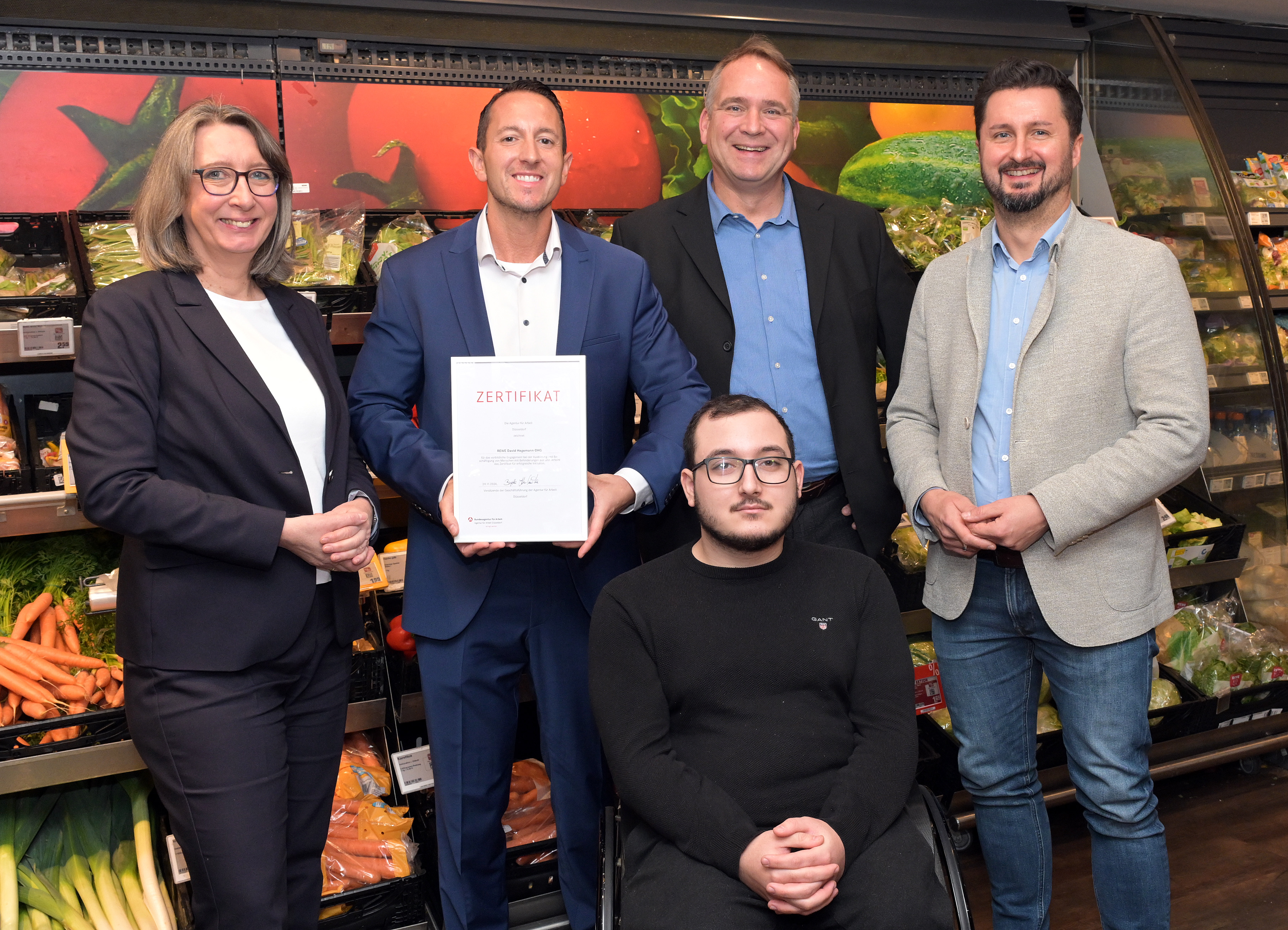 Vlnr: Birgitta Kubsch-von Harten, David Hegemann, Achilleas Tsantekidis, Roderich Dörner, Michael Flak; Foto: Agentur für Arbeit / Wilfried Meyer