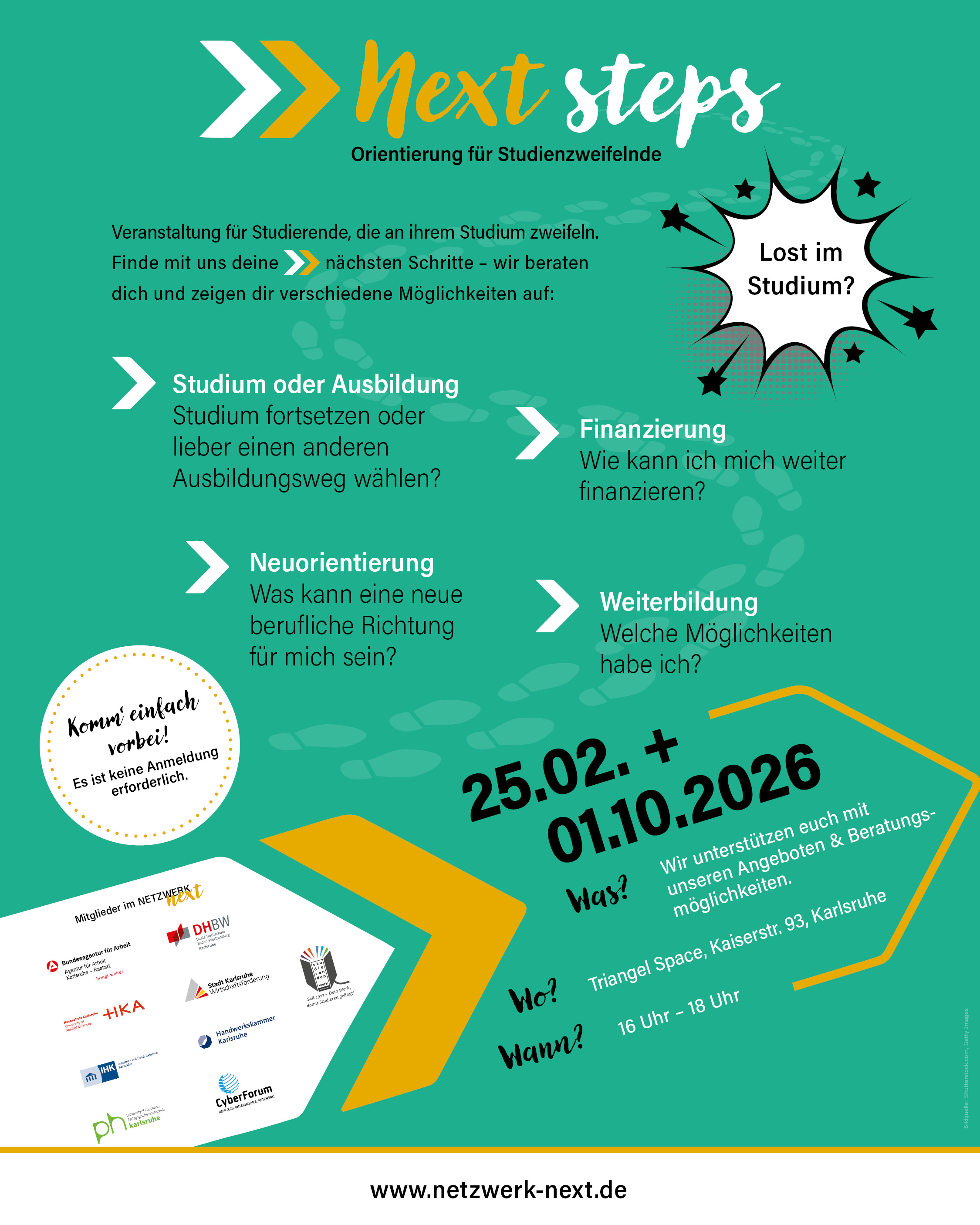 Flyer für Next Steps 