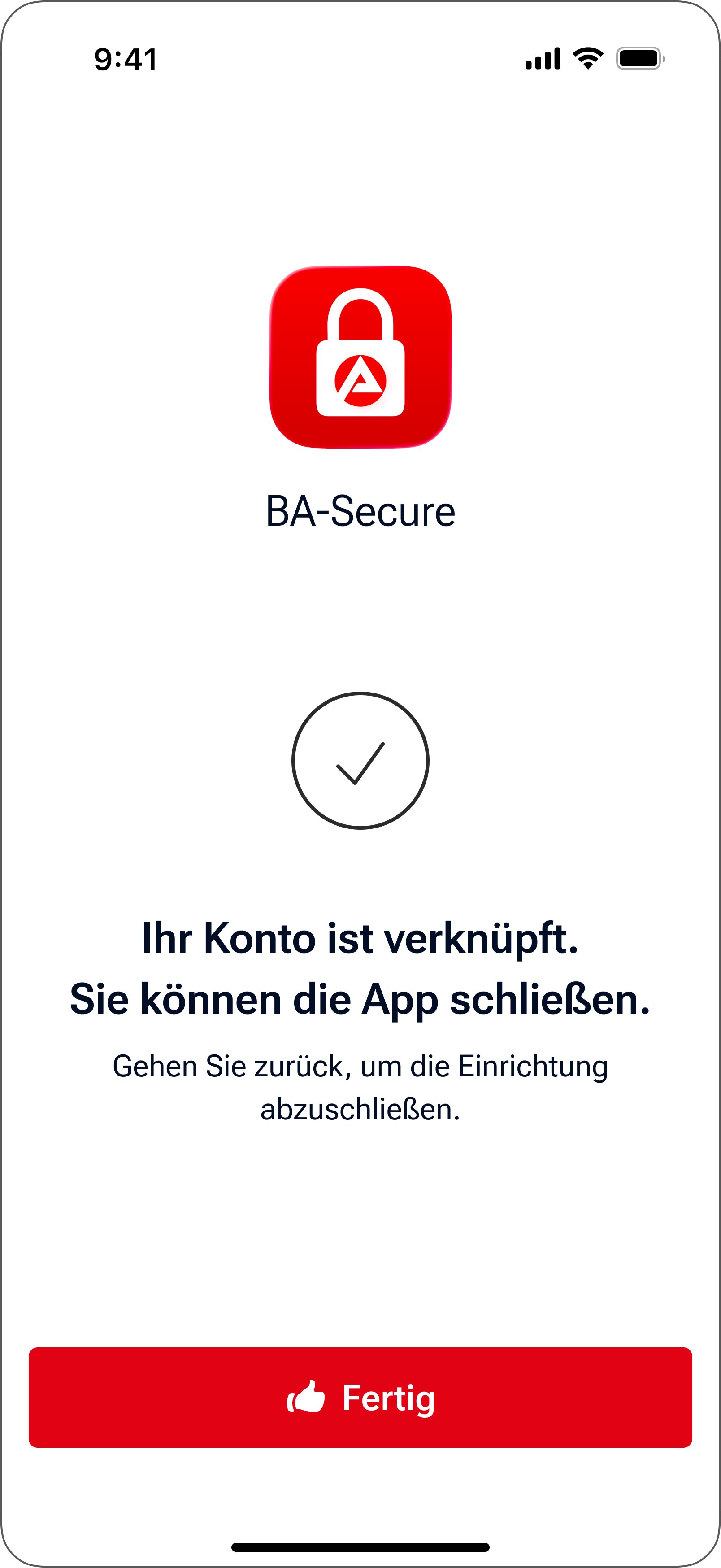 Screenshot von der Secure-App