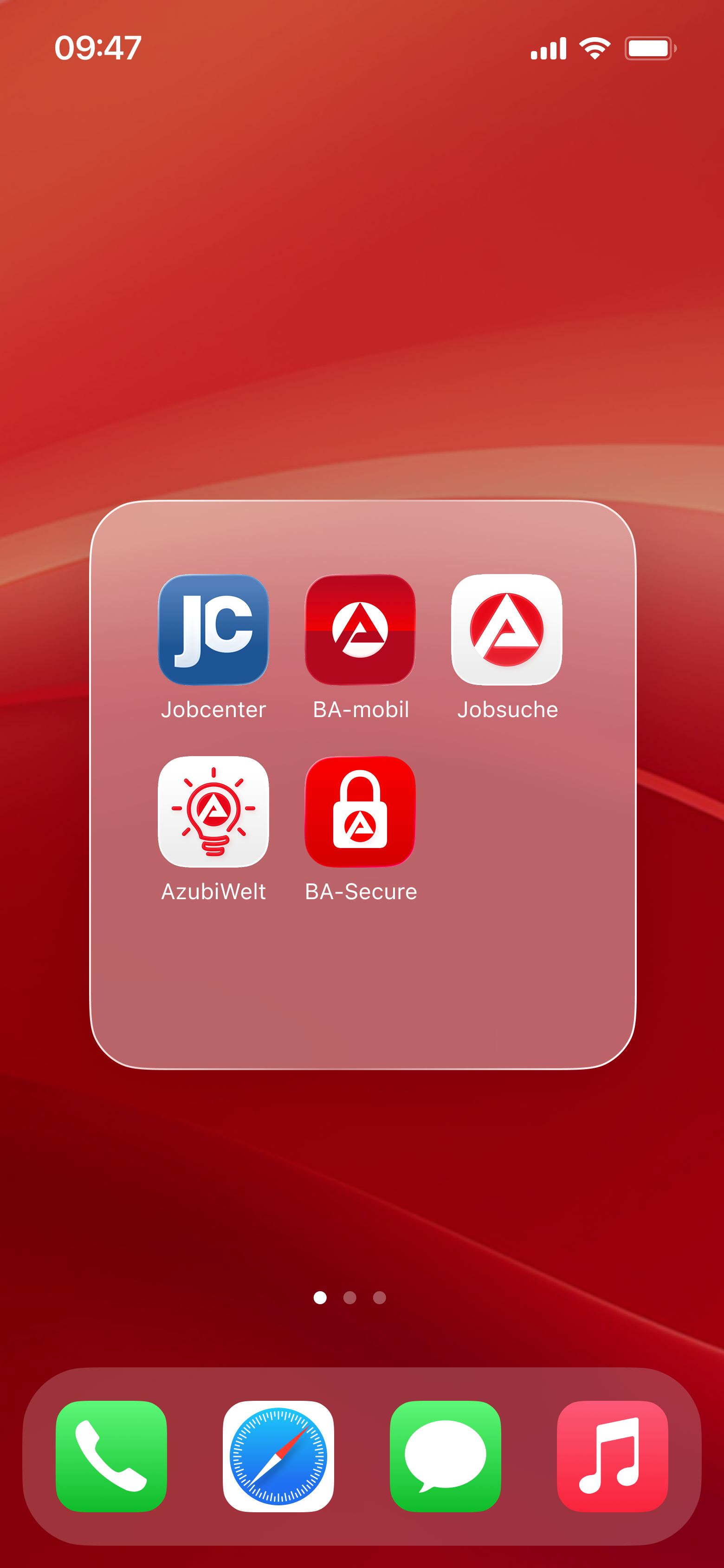Screenshot von der Secure-App