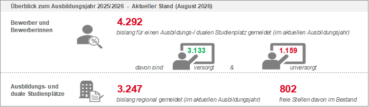 Grafik zu den Ausbildungszahlen im August 2026