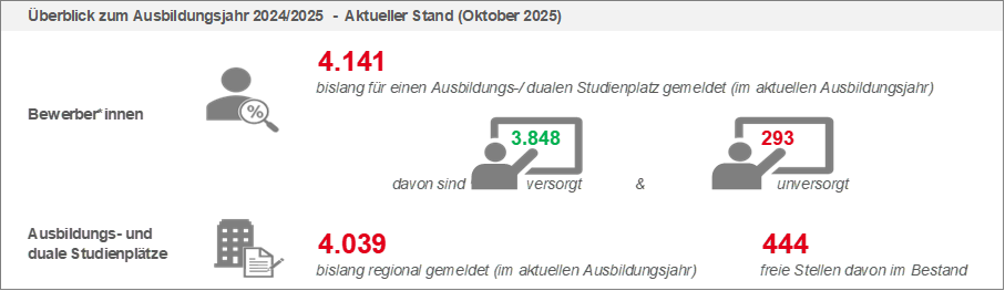 Grafik zum Ausbildungsmarkt 2024/2025