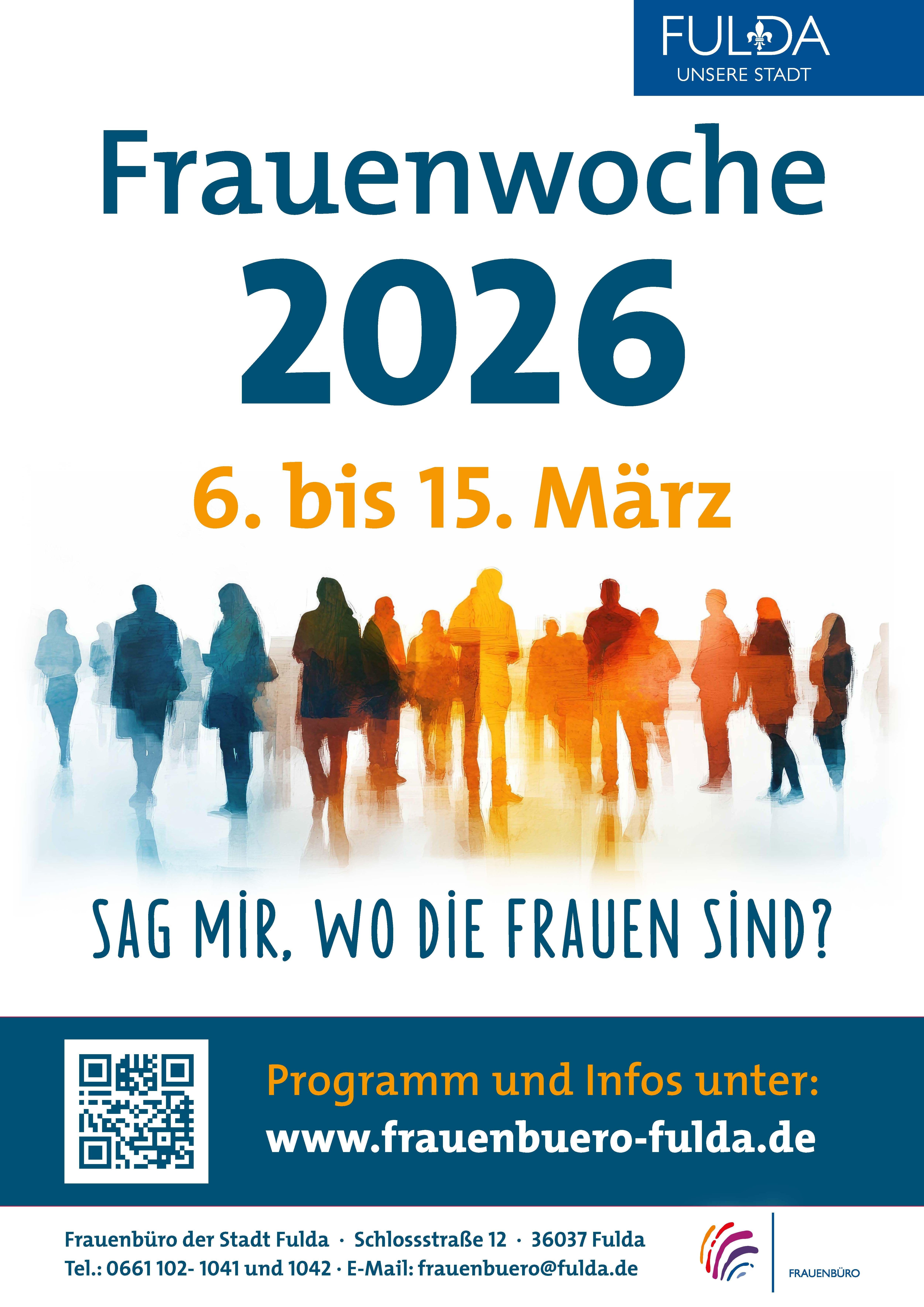 Plakat Ankündigung Frauenwoche Fulda vom 6. bis 15. März 2026