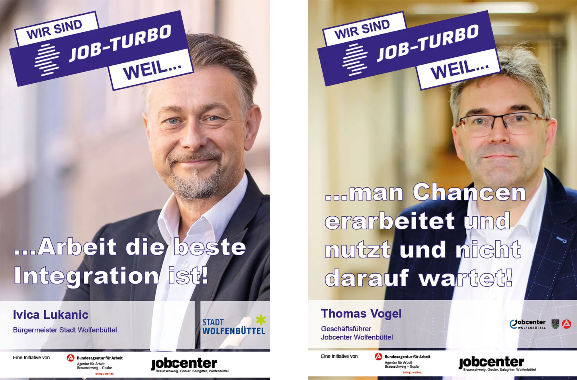 Herr Lukanic, Bürgermeister der Stadt Wolfenbüttel und Herr Vogel, Geschäftsführer Jobcenter Wolfenbüttel