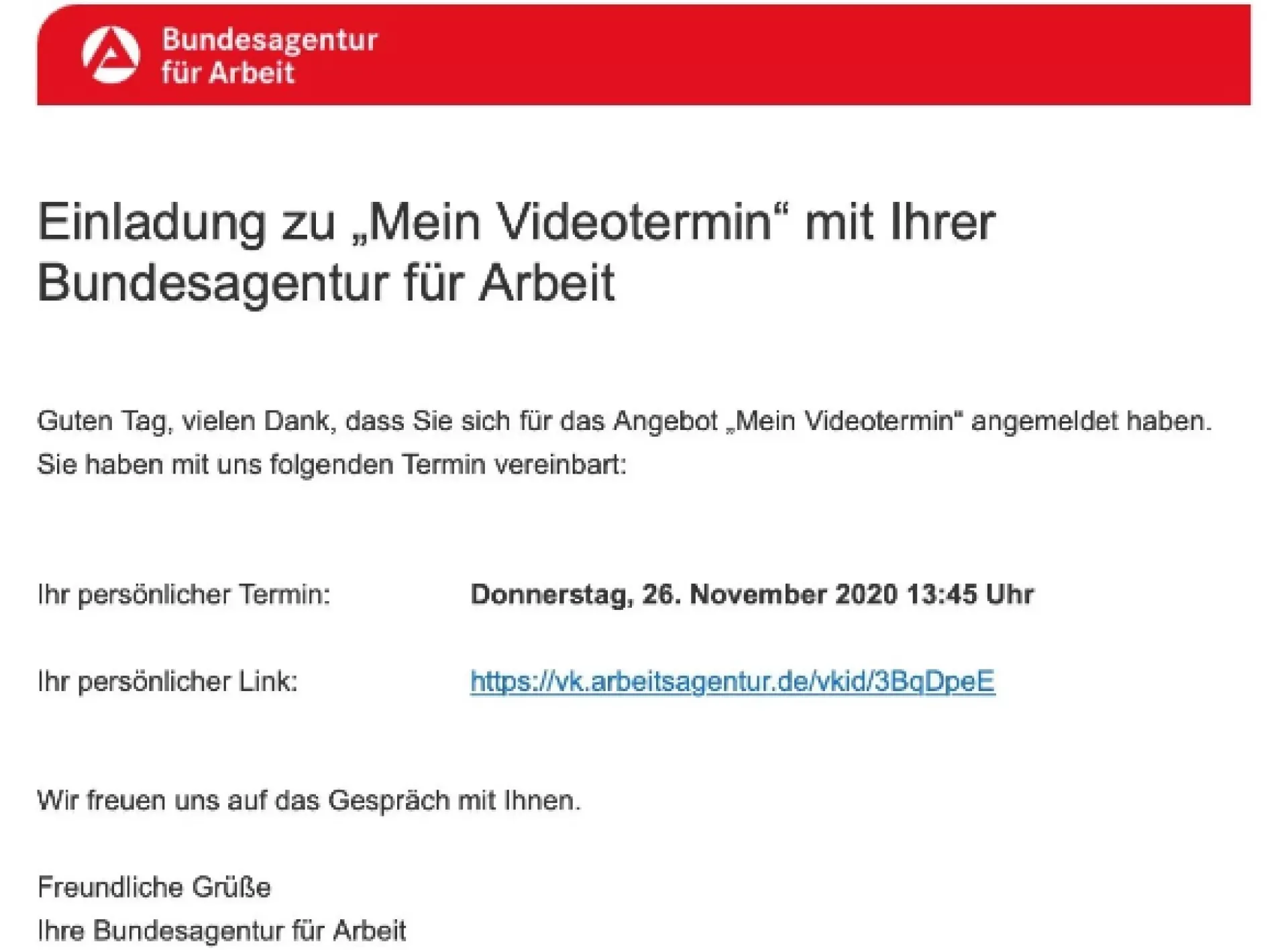 Einwahlfenster Videoberatung