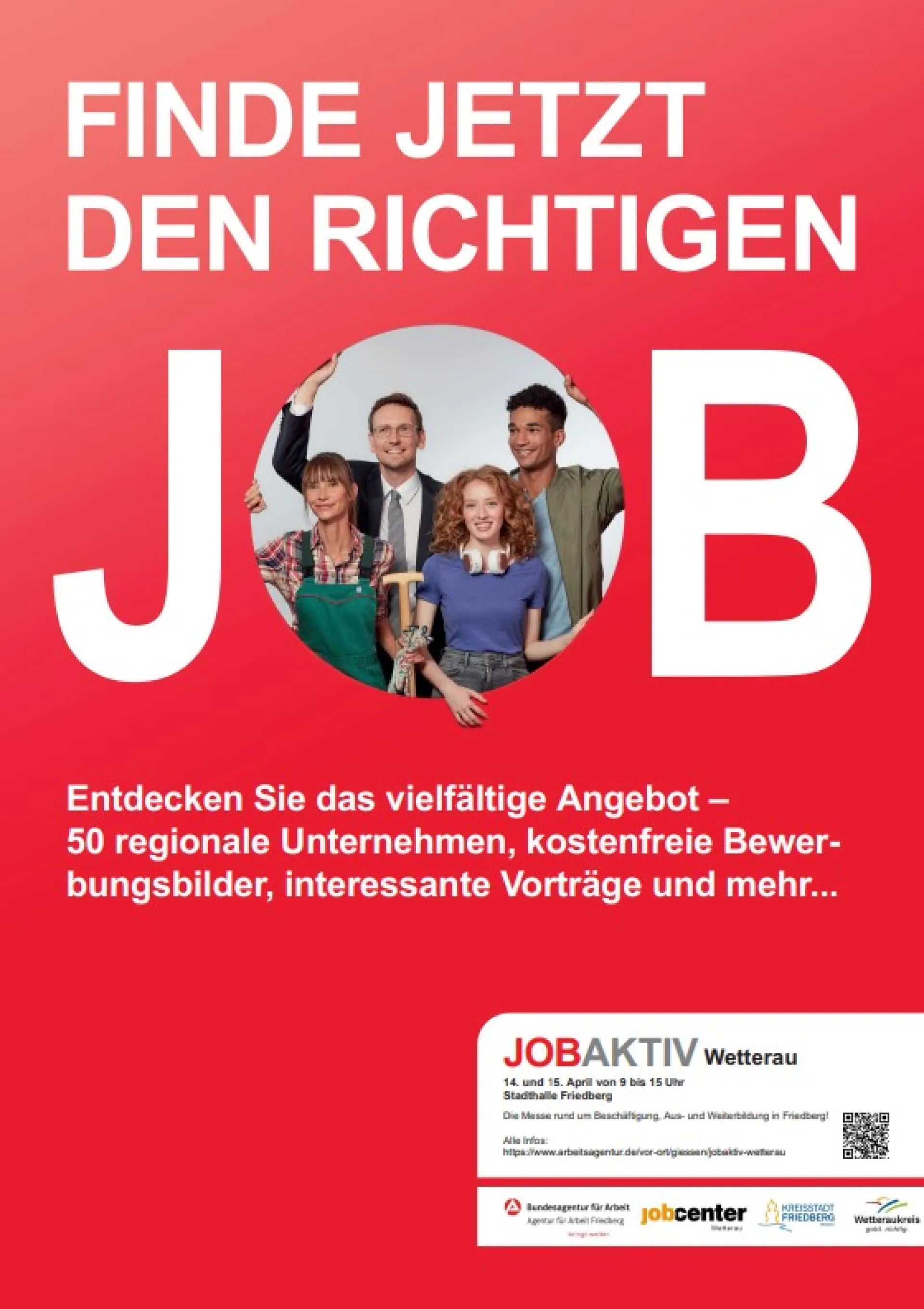Poster der Jobaktiv Wetterau 14. und 15. April 2026, 9 - 15 Uhr