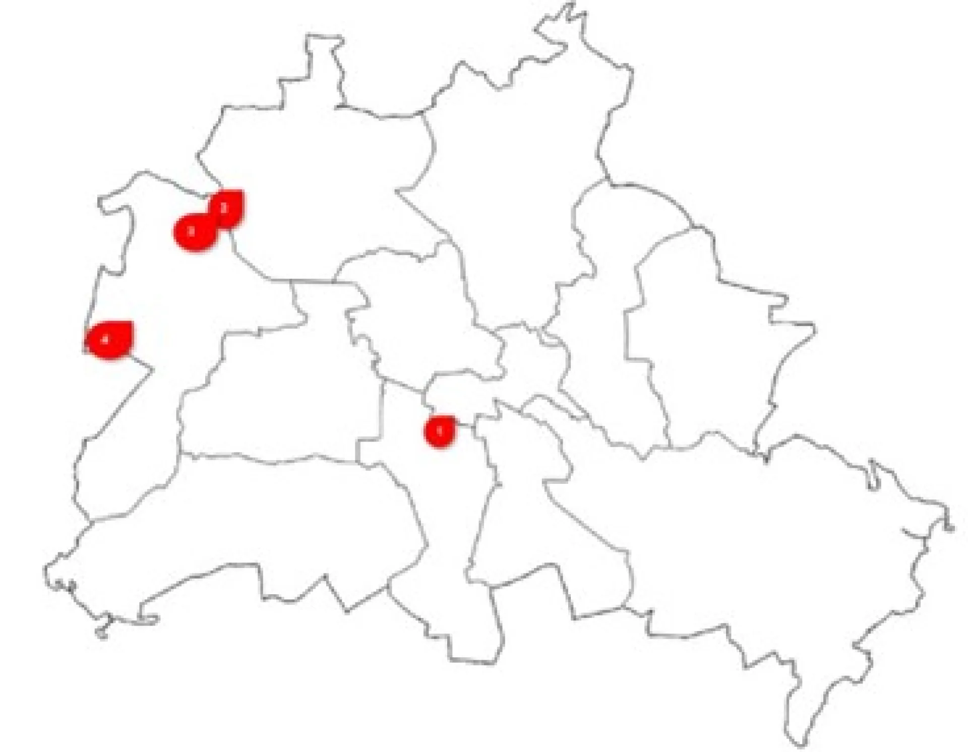 Berliner Karte mit angezeigten Standorten