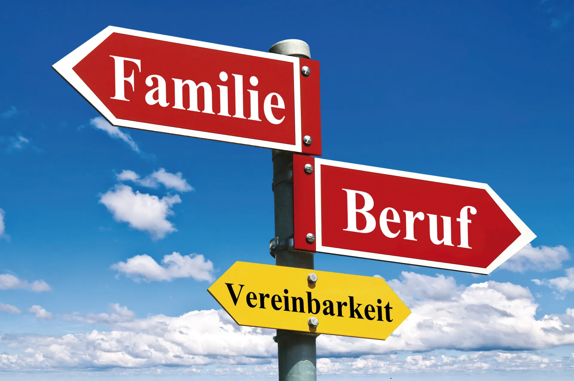 Schilder mit Himmel im Hintergrund