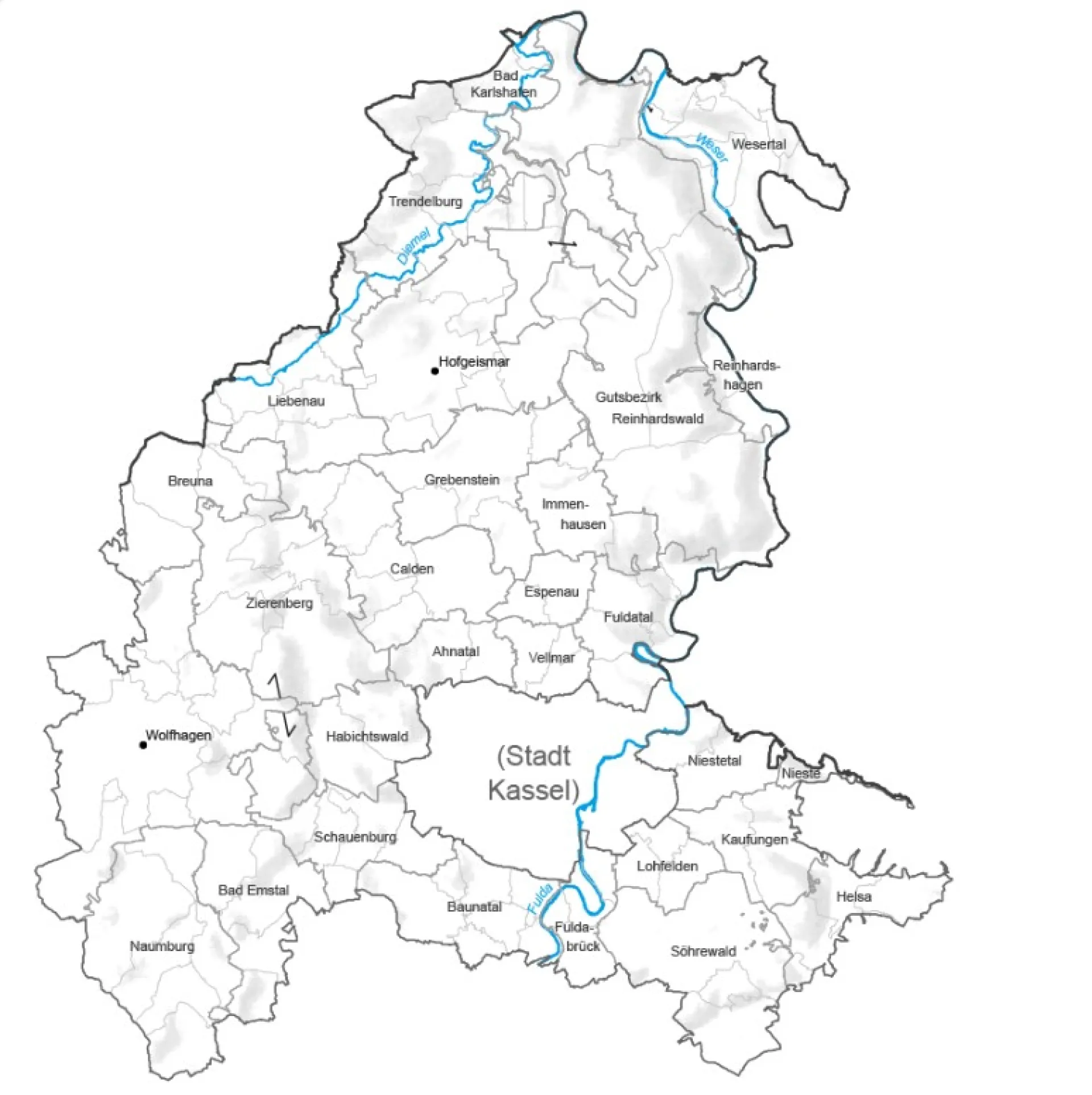 Zuständigkeitsbezirk des AGS der AA Kassel 