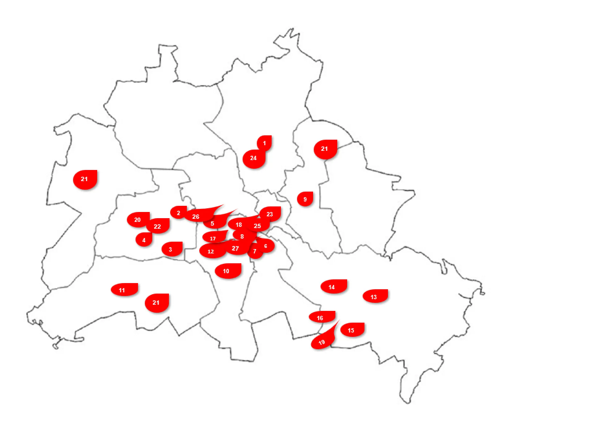 Netzwerkkarte mit Unternehmen des Gesamtverbands der Personaldienstleister