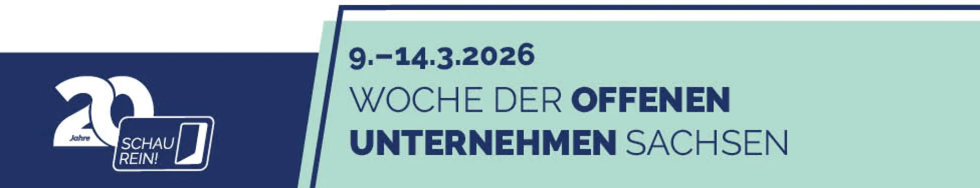 Banner für Schau-rein, Woche der offenen Unternehmen in Sachsen