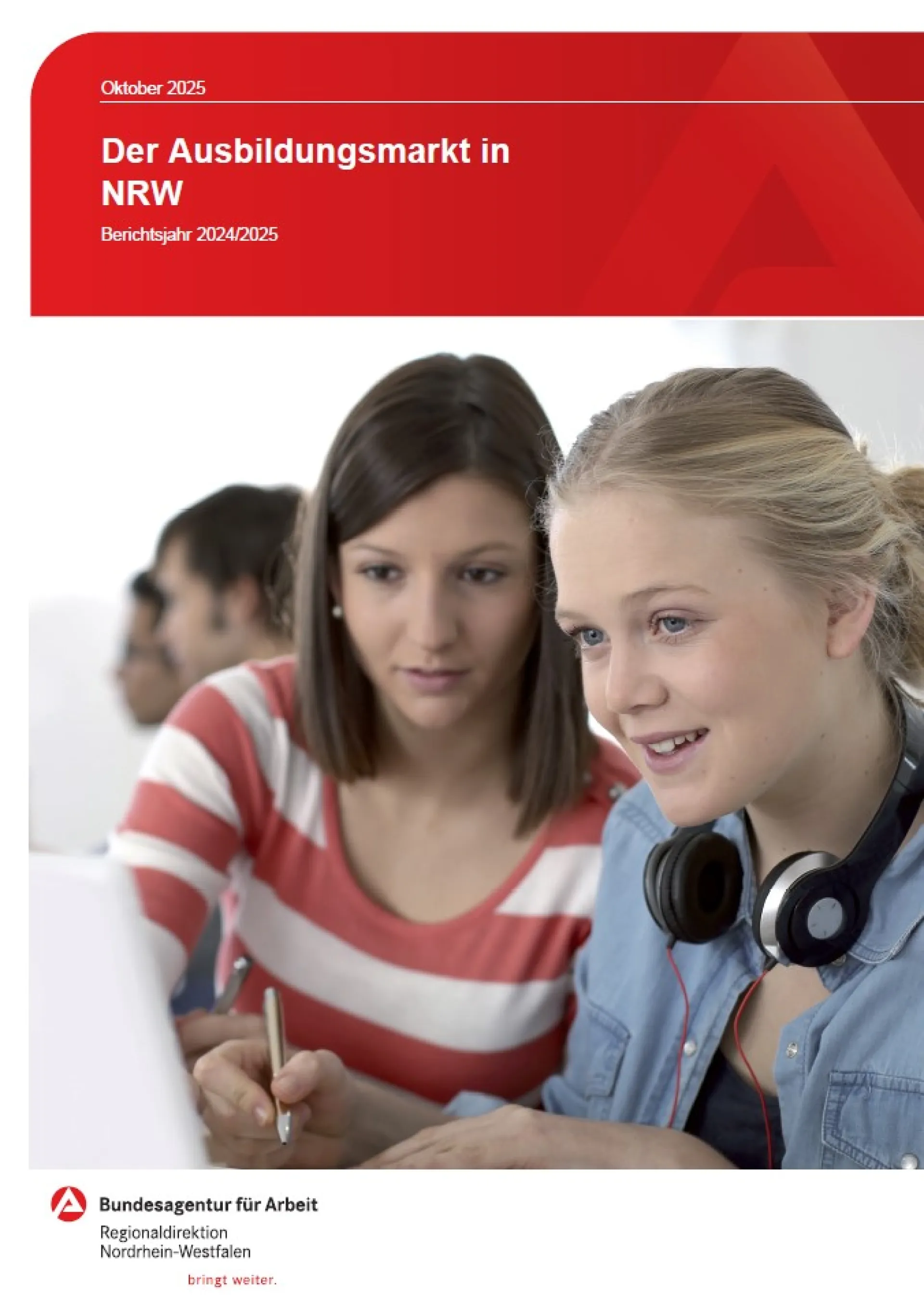 Titelblatt der Broschüre „Der Ausbildungsmarkt in NRW“
