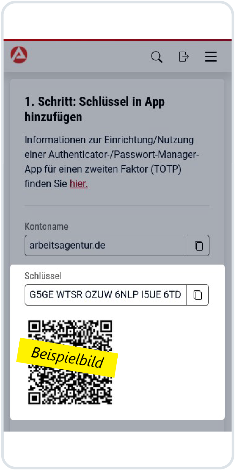 TOTP QR-Code scannen
