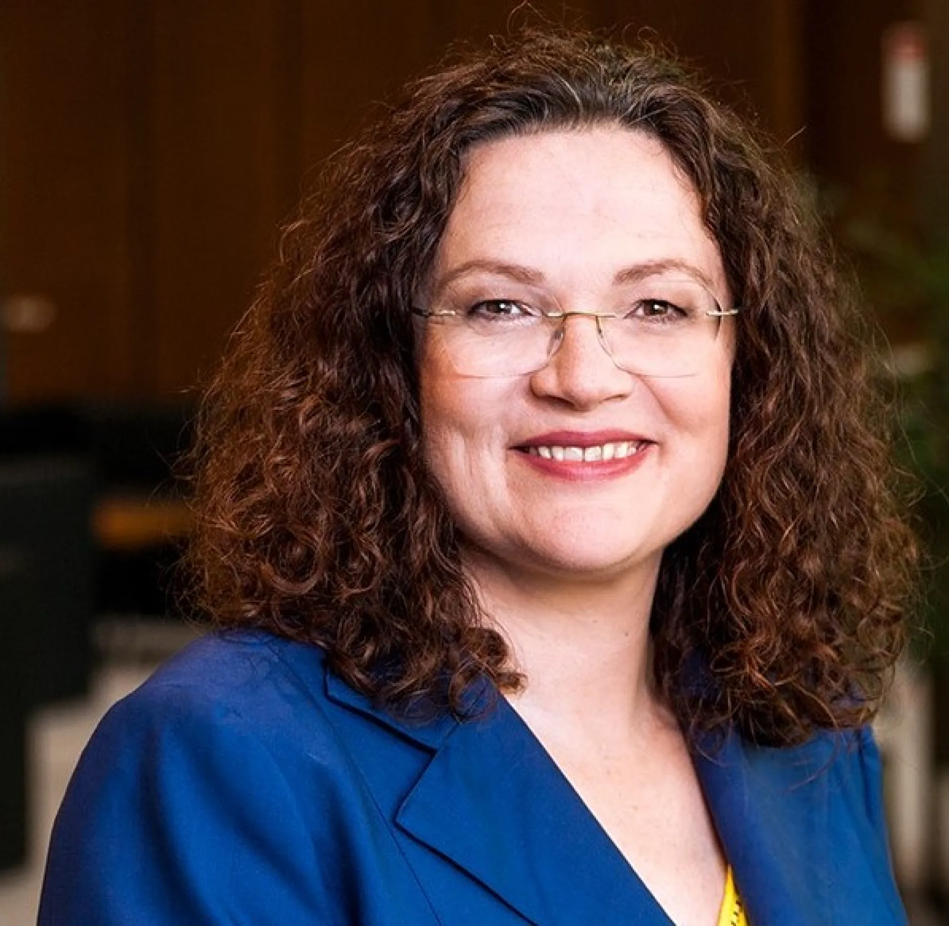 Ein Portrait von Andrea Nahles der Vorsitzenden des Vorstandes der Bundesagentur für Arbeit.