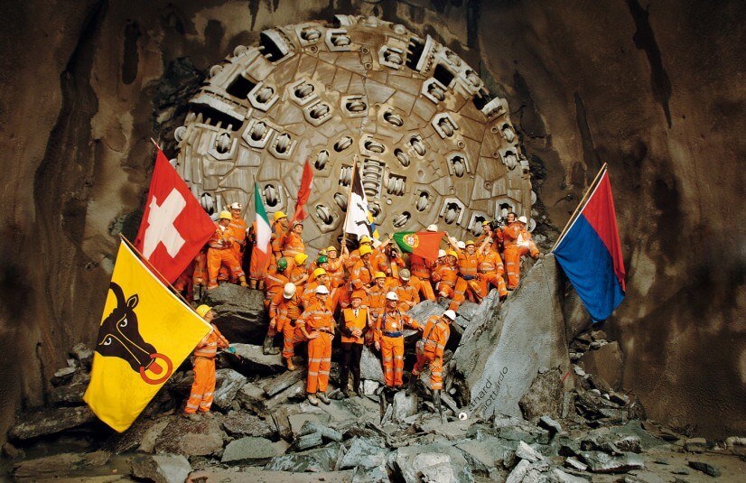  Durchstich am Gotthard-Tunnel in der Schwei