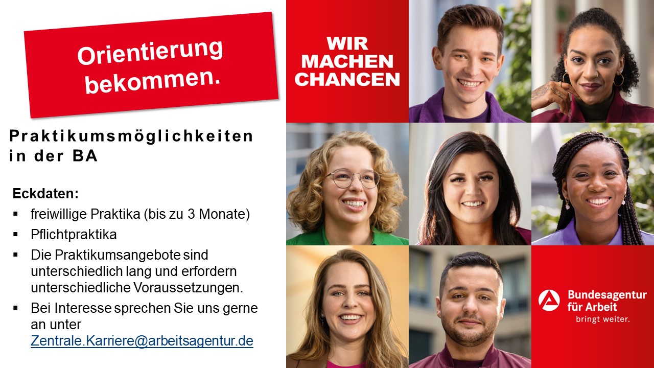 Praktikum bei der Bundesagentur für Arbeit | Agentur für Arbeit Aachen ...
