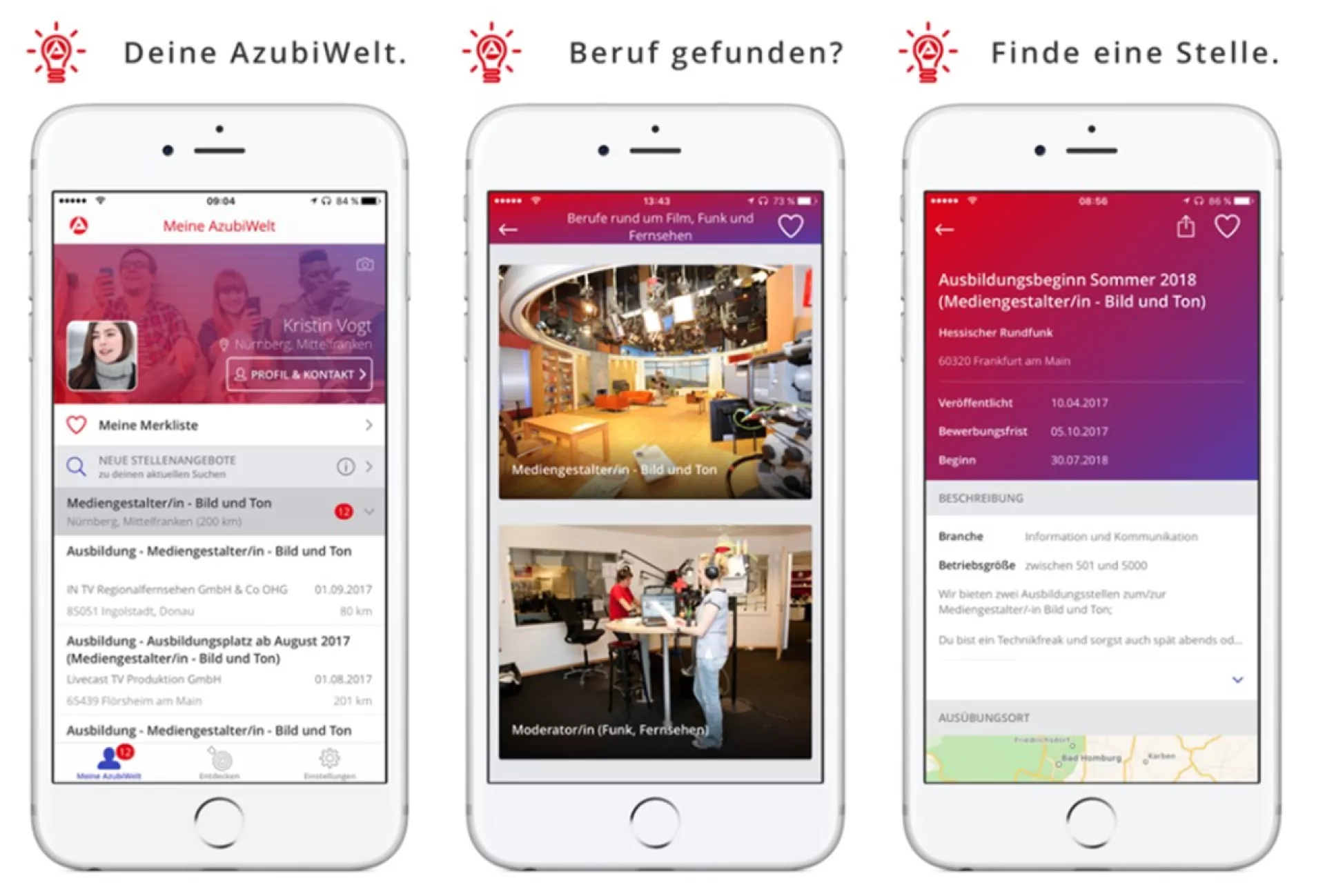 Screenshot App Azubi-Welt