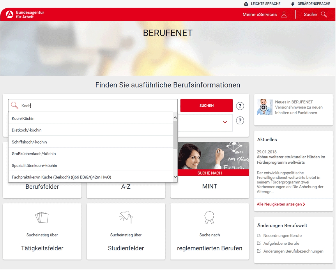 BERUFE-NET In Leichter Sprache | Bundesagentur Für Arbeit