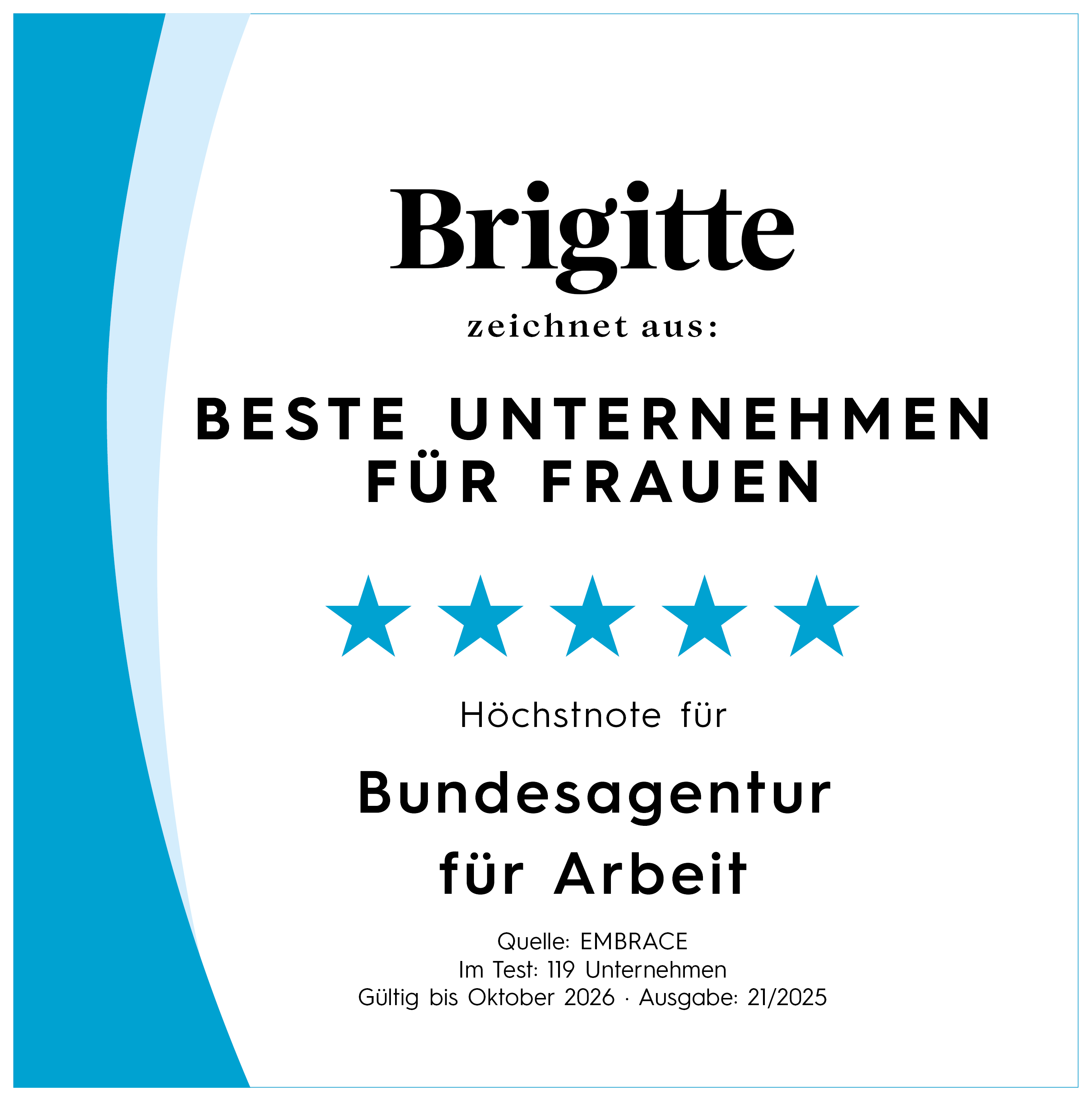 Brigitte zeichnet aus, beste Unternehmen für Frauen